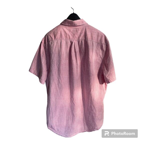 US Polo Assn Button Down Shirt Men Size 2XL Pink Strip Embroidered Short Sleeve - Picture 3 of 7